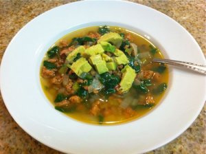 Sausage, Spinach and Lentil Soup - Healthier Dishes