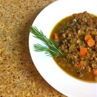 Beef Lentil Soup with Rosemary