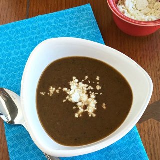 Black Bean Soup with Peppers and Feta