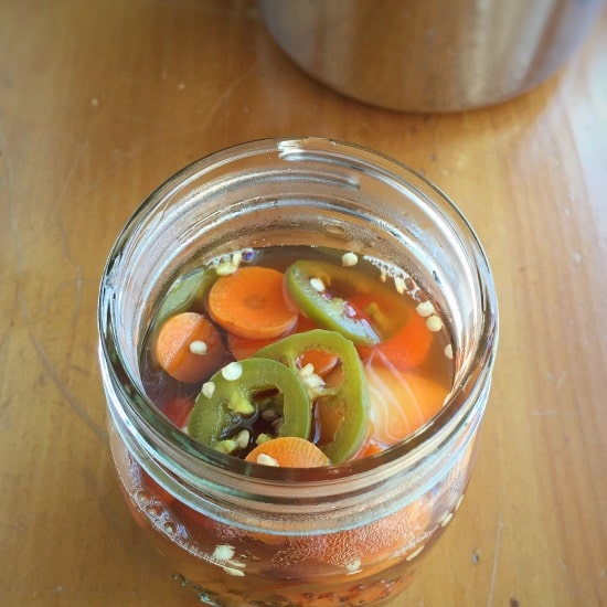 Pickled Jalapeños and Carrots