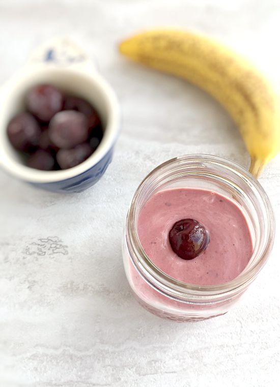 Banana Cherry and Peanut Butter Smoothie