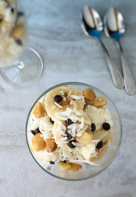 Cottage Cheese Banana and Coconut Parfait