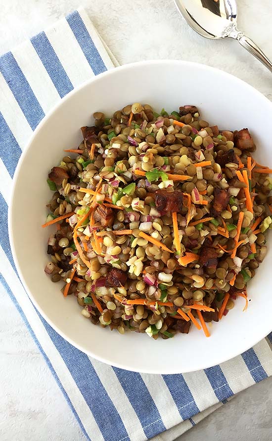 Pancetta and Sprouted Lentil Salad