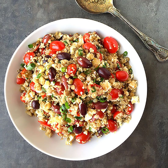Sprouted Quinoa Lentil Salad - Healthier Dishes
