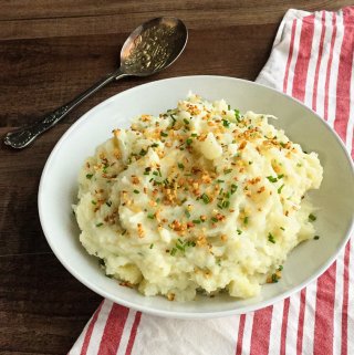 Mashed Potatoes and Parsnips with Toasted Garlic