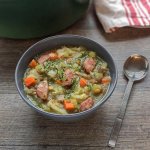 Smoked Sausage Cabbage and Sprouted Lentil Soup
