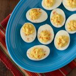 A plate of deviled eggs.
